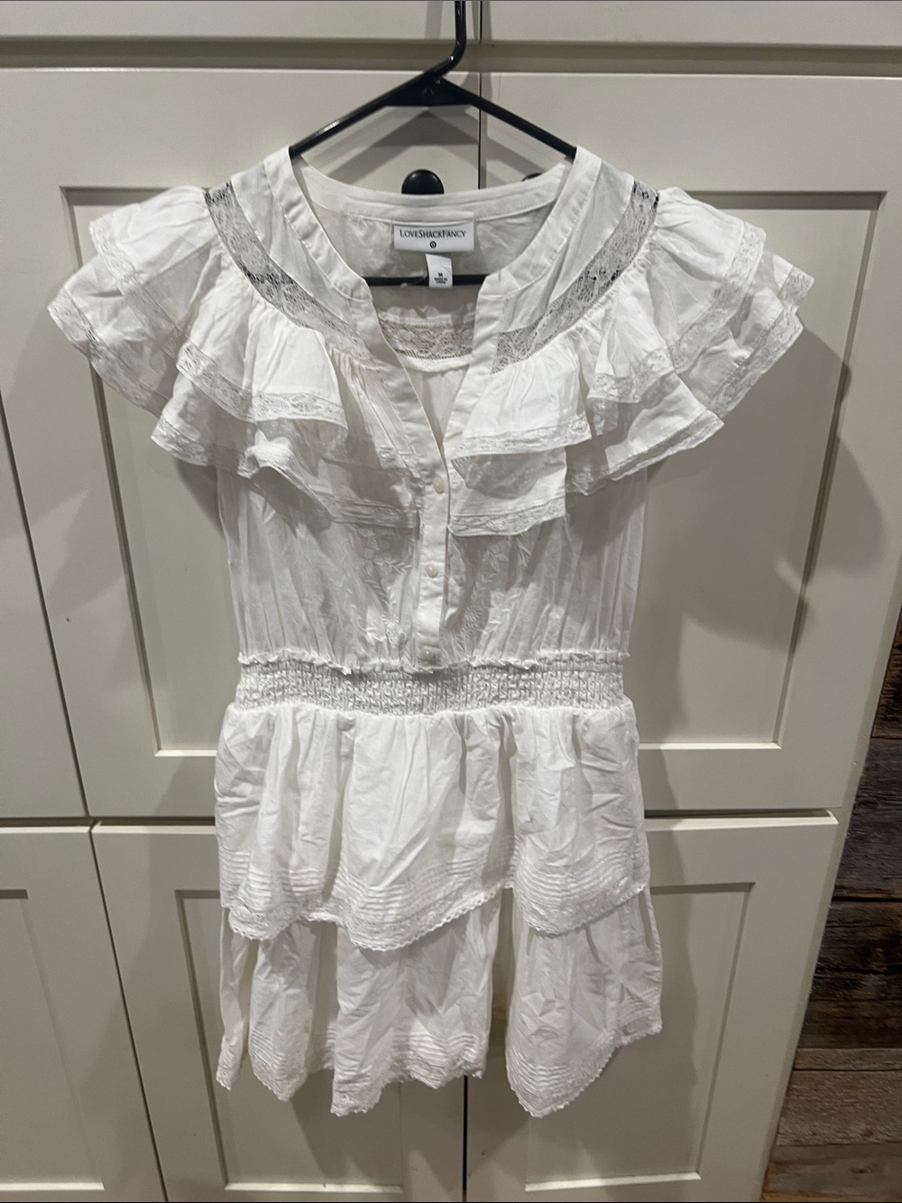 NWOT LoveShackFancy x Target Penelope Double Ruffle Mini Dress - White Medium